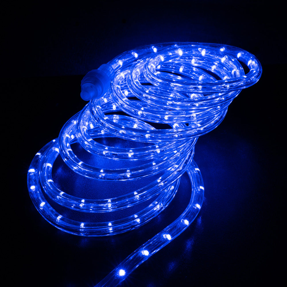 Blue 1/2 inch LED Rope Lights with 8 Lighting Modes Controller, IP65, Linkable, Size: 10